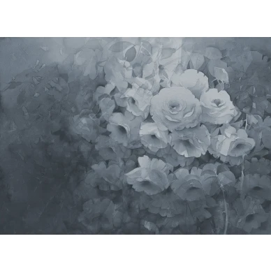 Harmony siniharmaa ruusutapetti koko leveys Rebel Wallsilta R17072 image