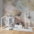 Opulence roosa graafinen muraltapetti lastenhuoneeseen Rebel Wallsilta R17092
