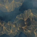Opulence sininen kultainen graafinen muraltapetti koko kuvioRebel Wallsilta R17091