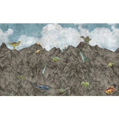 Dinosaur Mountain hauska dinosaurustapetti koko kuvio Rebel Wallsilta R16994 image