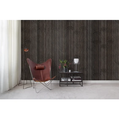 Timber Arch ruskea puutapetti eteisen muraltapetti Rebel Wallsilta R17221 image