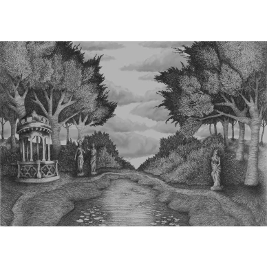 Victorias Garden harmaa maisematapetti Rebel Wallsilta koko kuvio R17241 image