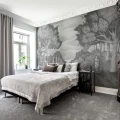 Victorias Garden harmaa maisematapetti makuuhuoneeseen Rebel Wallsilta R17241