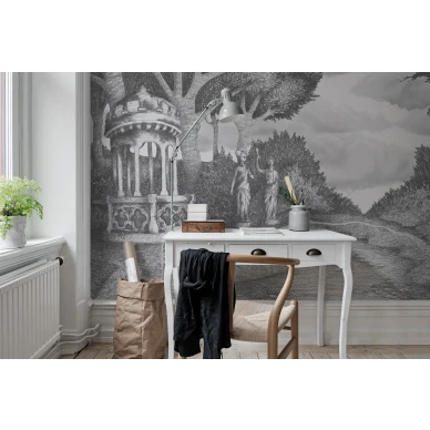 Victorias Garden harmaa maisematapetti tyohuoneeseen Rebel Wallsilta R17241 image