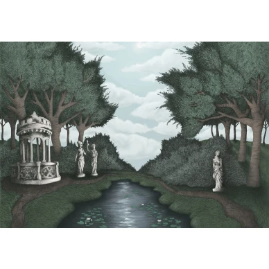 Victorias Garden vihrea maisematapetti koko kuvio Rebel Wallsilta R17242 image