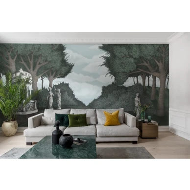 Victorias Garden vihrea maisematapetti olohuoneeseen Rebel Wallsilta R17242 image