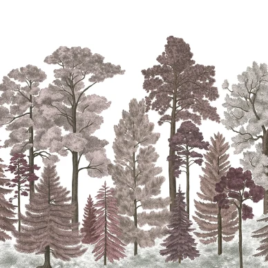 Scandinavian Bellewood roosa metsatapetti Rebel Wallsilta R17203 kuva