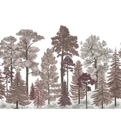 Scandinavian Bellewood roosa metsatapetti levea kuvio Rebel Wallsilta R17203 kuva