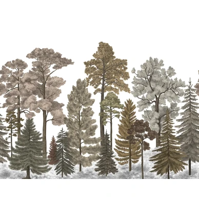 Scandinavian Bellewood ruskea metsatapetti levea kuvio Rebel Wallsilta R17205 kuva