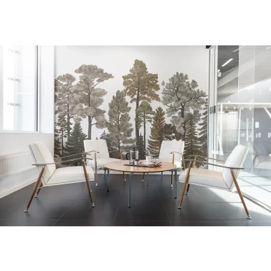 Scandinavian Bellewood ruskea metsatapetti oleskeluhuoneeseen Rebel Wallsilta R17205 kuva