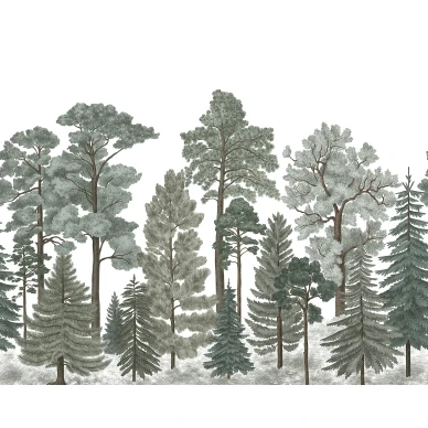 Scandinavian Bellewood talvivihrea metsatapetti Rebel Wallsilta koko kuvio R17202 kuva