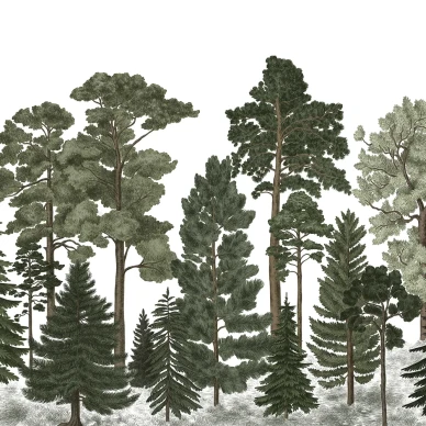 Scandinavian Bellewood vihrea metsatapetti Rebel Wallsilta R17204 kuva