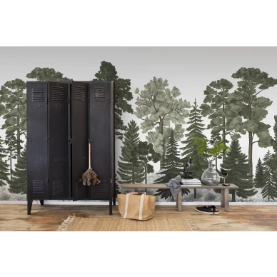 Scandinavian Bellewood vihrea metsatapetti eteiseen Rebel Wallsilta R17204 kuva