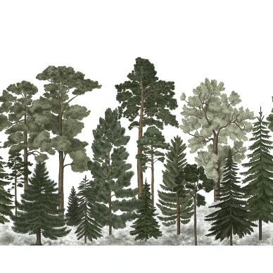 Scandinavian Bellewood vihrea metsatapetti levea kuvio Rebel Wallsilta R17204 kuva