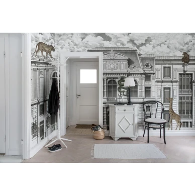 Animal Avenue harmaa talotapetti eteiseen Rebel Wallsilta R17171 image