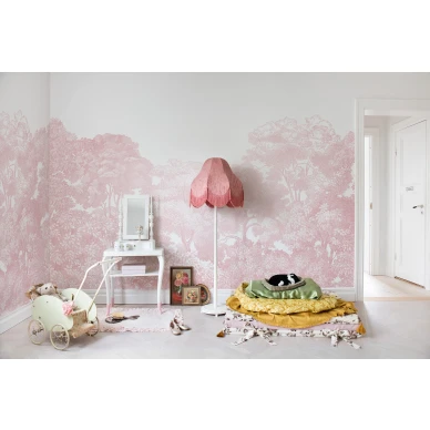 Bellewood roosa metsatapetti lastenhuoneeseen Rebel Wallsilta R13057 image