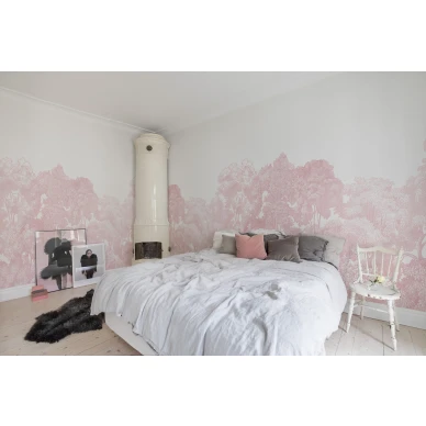 Bellewood vaaleanpunainen puutapetti makuuhuoneeseen Rebel Wallsilta R13057 image