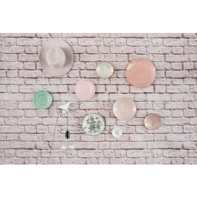 Soft Bricks romanttinen roosa tiilitapetti Rebel Wallsilta R14873 image