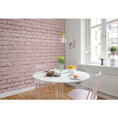 Soft Bricks roosa tiiliseinatapetti keittion muraltapetti Rebel Wallsilta R14873 image