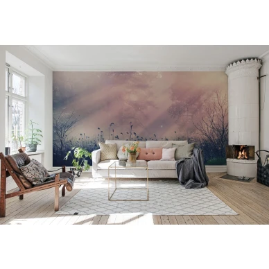 Pink Dawn romanttinen roosa maisematapetti Rebel Wallsilta R15361 kuva