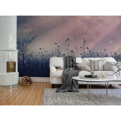 Pink Dawn roosa maisematapetti olohuoneeseen Rebel Wallsilta R15361 kuva