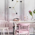 Patinated Panels roosa paneliseina muraltapetti ruokailuhuoneeseen Rebel Wallsilta R15381