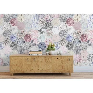 Mixed Memories monivarinen geometrinen muraltapetti Rebel Wallsilta R15401 kuva