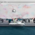 Coral Clouds vaalea pilvitapetti olohuoneeseen Rebel Wallsilta R15411