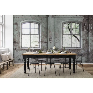 Perspective Manoir teollisuustyylinen ruokailuhuoneeseen ikkunatapetti Rebel Wallsilta R14201 image