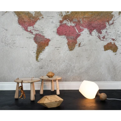 School Atlas varikas maailmankartta lastenhuoneen muraltapetti Rebel Wallsilta R13902 image