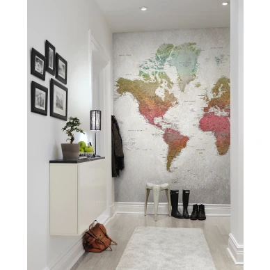 School Atlas varikas maailmankartta muraltapetti eteiseen Rebel Wallsilta R13902 image