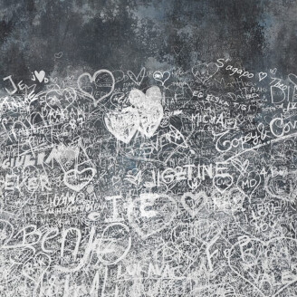 Verona harmaa valkoinen rakkaustarina muraltapetti Rebel Wallsilta R13731 image