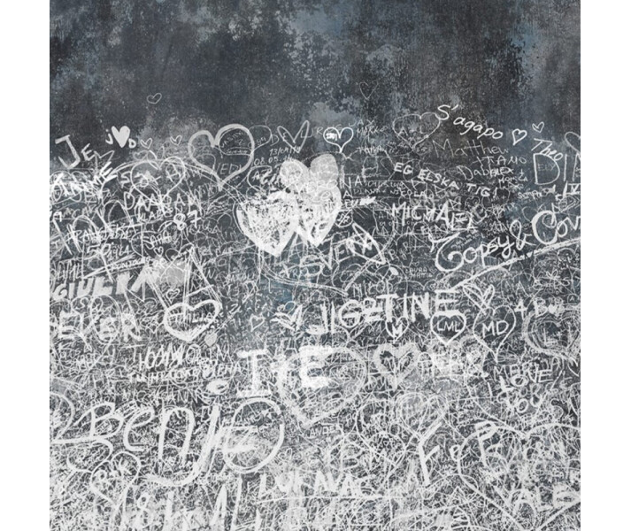 Verona harmaa valkoinen rakkaustarina muraltapetti Rebel Wallsilta R13731 kuva