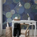 Globes Gathering sininen maapallotapetti tyohuoneen muraltapetti Rebel Wallsilta R13883