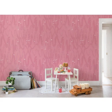 Pulse of Passion leikkimielinen roosa graafinen muraltapetti Rebel Wallsilta R14095 kuva