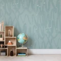 Pulse of Passion mintunvihrea graafinen muraltapetti lastenhuoneeseen Rebel Wallsilta R14094