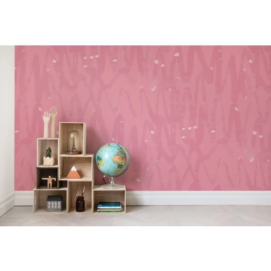 Pulse of Passion roosa graafinen muraltapetti lastenhuoneeseen Rebel Wallsilta R14095 kuva