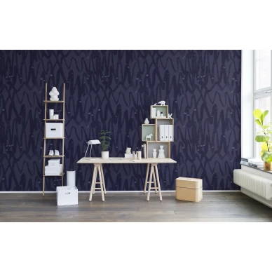 Pulse of Passion sininen graafinen muraltapetti tyohuoneeseen Rebel Wallsilta R14093 kuva