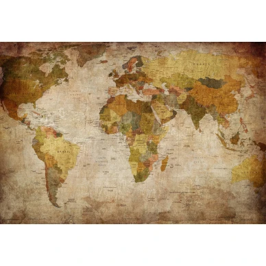 World Map beige maailmankartta muraltapetti koko kuvio Rebel Wallsilta R10771 kuva