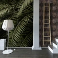 Leaf Love vihrea palmutapetti eteiseen Rebel Wallsilta R14001