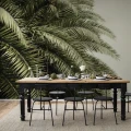 Leaf Love vihrea palmutapetti ruokailuhuoneeseen Rebel Wallsilta R14001