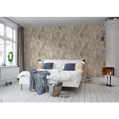 Treasure Hunt beige maailmankartta muraltapetti makuuhuoneeseen Rebel Wallsilta R13861 image