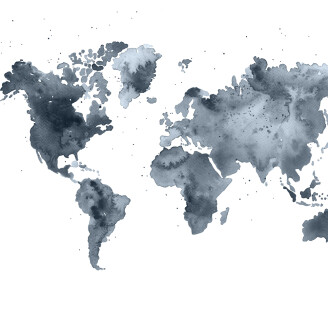 Dusky World harmaa maailmankartta muraltapetti Rebel Wallsilta R13432 image