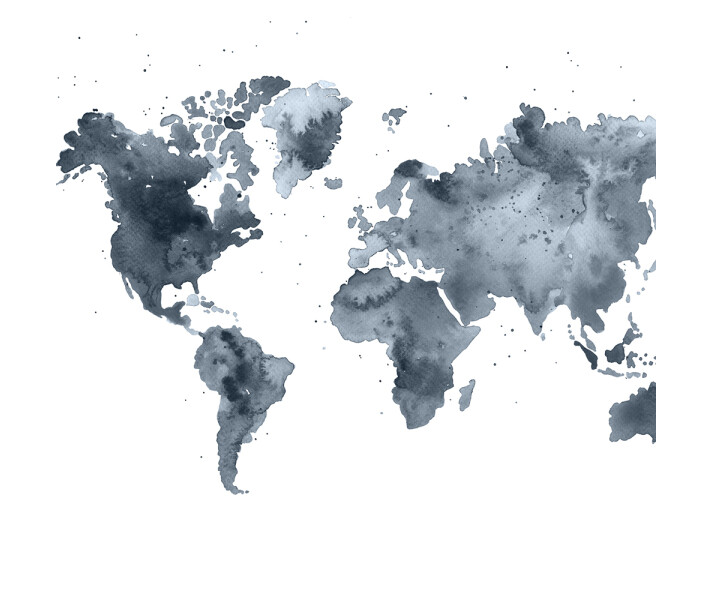 Dusky World harmaa maailmankartta muraltapetti Rebel Wallsilta R13432 image
