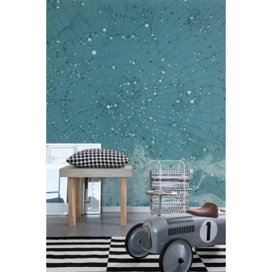 Atlas of Astronomy sininen tahtikartta muraltapetti lastenhuoneeseen Rebel Wallsilta R13811 image