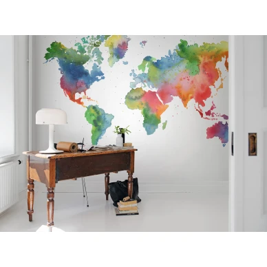 Rainbow World varikas iloinen maailmankartta muraltapetti Rebel Wallsilta R13431 kuva