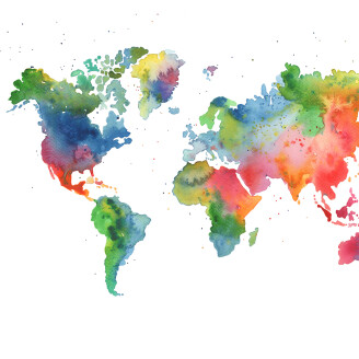 Rainbow World varikas maailmankartta muraltapetti Rebel Wallsilta R13431 image