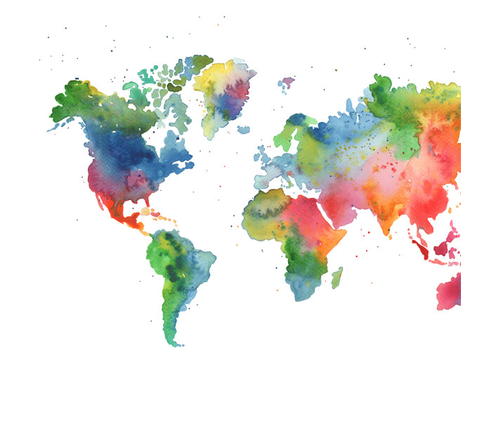Rainbow World varikas maailmankartta muraltapetti Rebel Wallsilta R13431 image