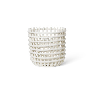 Ceramic Basket XL iso valkoinen keramiikkaruukku Ferm Livingilta kuva