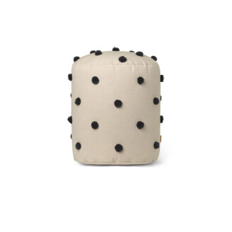 Dot Tufted Pouf beige musta rahi Ferm Livingilta image